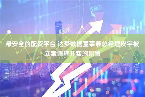 最安全的配资平台 达梦数据董事兼总经理皮宇被立案调查并实施留置